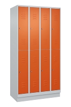 C+P Doppelstock-Spind 080310-29 Classic PLUS mit Sockel 2 Abt.250mm je 2 Fächer Drehriegel (HxBxT)1950x500x500mm 7035/7016