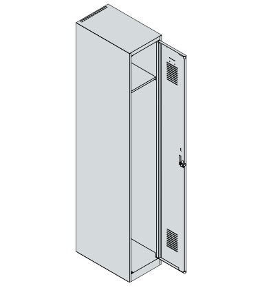 C+P Spind Basis PLUS 088055-20 bodenstehend 2 Abt. 300mm Zylinderschloss (HxBxT) 1850x600x500mm 7035/5010