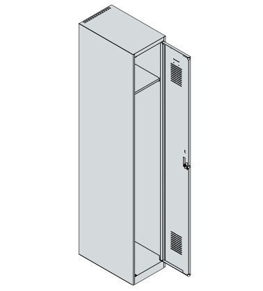 C+P Spind Basis PLUS 088055-20 bodenstehend 2 Abt. 300mm Zylinderschloss (HxBxT) 1850x600x500mm 7035/5010