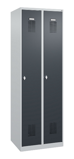 C+P Spind Basis PLUS 088055-20 bodenstehend 2 Abt. 300mm Zylinderschloss (HxBxT) 1850x600x500mm 7035/5010