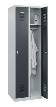 C+P Spind Basis PLUS 088055-20 bodenstehend 2 Abt. 300mm Zylinderschloss (HxBxT) 1850x600x500mm 7035/5010