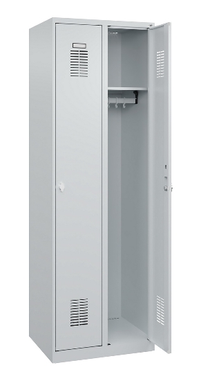 C+P Spind Basis PLUS 088055-20 bodenstehend 2 Abt. 300mm Zylinderschloss (HxBxT) 1850x600x500mm 7035/5010
