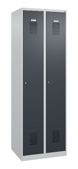 C+P Spind Basis PLUS 088055-20 bodenstehend 2 Abt. 300mm Zylinderschloss (HxBxT) 1850x600x500mm 7035/5010