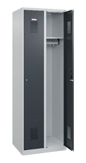 C+P Spind Basis PLUS 088055-20 bodenstehend 2 Abt. 300mm Zylinderschloss (HxBxT) 1850x600x500mm 7035/5010