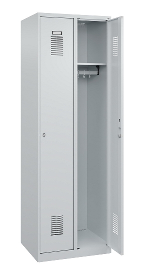 C+P Spind Basis PLUS 088055-20 bodenstehend 2 Abt. 300mm Zylinderschloss (HxBxT) 1850x600x500mm 7035/5010