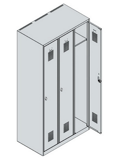 C+P Spind Basis PLUS 088055-20 bodenstehend 2 Abt. 300mm Zylinderschloss (HxBxT) 1850x600x500mm 7035/5010