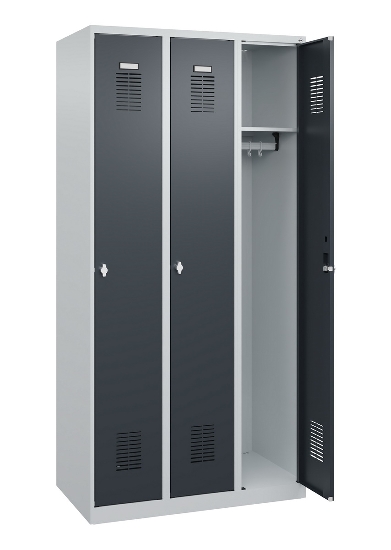 C+P Spind Basis PLUS 088055-20 bodenstehend 2 Abt. 300mm Zylinderschloss (HxBxT) 1850x600x500mm 7035/5010