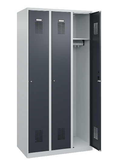 C+P Spind Basis PLUS 088055-20 bodenstehend 2 Abt. 300mm Zylinderschloss (HxBxT) 1850x600x500mm 7035/5010