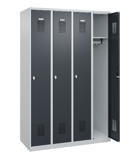 C+P Spind Basis PLUS 088055-20 bodenstehend 2 Abt. 300mm Zylinderschloss (HxBxT) 1850x600x500mm 7035/5010
