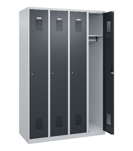 C+P Spind Basis PLUS 088055-20 bodenstehend 2 Abt. 300mm Zylinderschloss (HxBxT) 1850x600x500mm 7035/5010