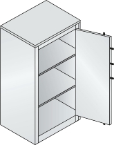 C+P Feuerschutzschrank 1171-00 Certos 3OH Tür 2-flügelig (HxBxT)1226x930x500mm 7035/3003