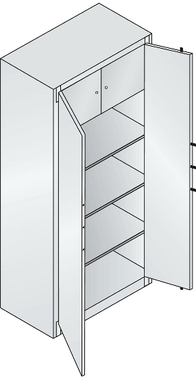 C+P Feuerschutzschrank 1170-200 Certos 5OH (2 Wertfächer) Tür 2-flügelig (HxBxT) 1950x930x500mm LG/EB