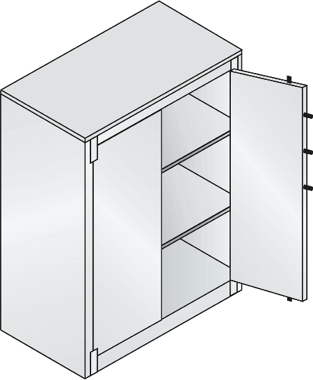 C+P Feuerschutzschrank 1171-00 Certos 3OH Tür 2-flügelig (HxBxT)1226x930x500mm 7035/3003