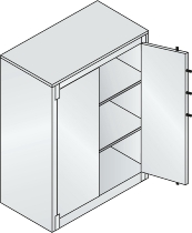 C+P Feuerschutzschrank 1171-00 Certos 3OH Tür 2-flügelig (HxBxT)1226x930x500mm 7035/3003