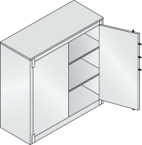C+P Feuerschutzschrank 1171-00 Certos 3OH Tür 2-flügelig (HxBxT)1226x930x500mm 7035/3003
