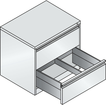 CP Hängeregistraturschrank 12423-311 C2000 Acurado 3 Schubladen 1-bahnig (HxBxT) 1045x433x590mm 9016/2406015