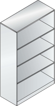 C+P Büroregal aus Stahl mit Rückwand 140033-000 C3000 Asisto 3OH (HxBxT) 1310x800x435mm 7016