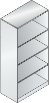 C+P Büroregal aus Stahl mit Rückwand 140033-000 C3000 Asisto 3OH (HxBxT) 1310x800x435mm 7016
