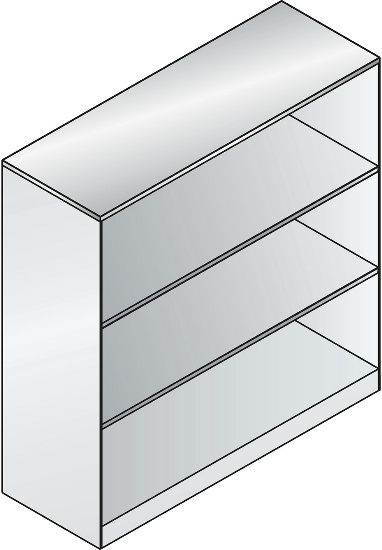 C+P Büroregal aus Stahl mit Rückwand 140033-000 C3000 Asisto 3OH (HxBxT) 1310x800x435mm 7016