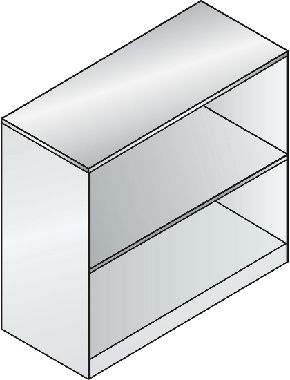 C+P Büroregal aus Stahl mit Rückwand 140033-000 C3000 Asisto 3OH (HxBxT) 1310x800x435mm 7016