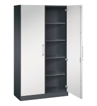 C+P Flügeltürenschrank 1410002-000 C3000 Asisto 5OH (HxBxT) 1980x1000x435mm 9016/9016