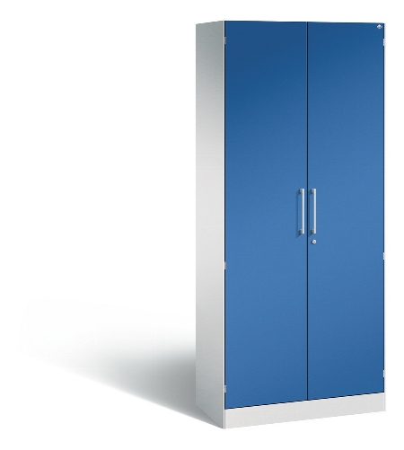 C+P Flügeltürenschrank 141003-000 5OH C3000 Asisto (HxBxT) 1980x800x435mm Lichtgrau/Enzianblau