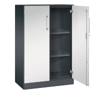 C+P Flügeltürenschrank 141031-000 C3000 Asisto 3OH (HxBxT) 1310x1200x435mm 7016/7016