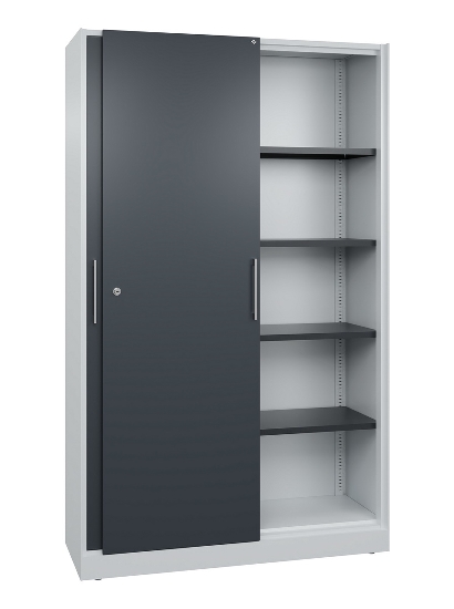 C+P Schiebetürenschrank 142001-000 C3000 Asisto 5OH (HxBxT) 1980x1200x435mm 9016/0010