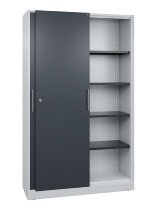 C+P Schiebetürenschrank 142001-000 C3000 Asisto 5OH (HxBxT) 1980x1200x435mm 9016/0010