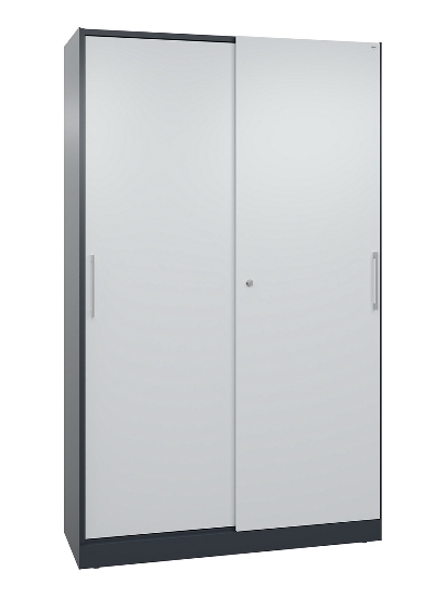 C+P Schiebetürenschrank 142001-000 C3000 Asisto 5OH (HxBxT) 1980x1200x435mm 9016/0010