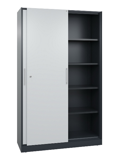 C+P Schiebetürenschrank 142001-000 C3000 Asisto 5OH (HxBxT) 1980x1200x435mm 9016/0010