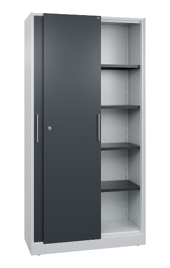 C+P Schiebetürenschrank 142001-000 C3000 Asisto 5OH (HxBxT) 1980x1200x435mm 9016/0010