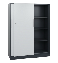 C+P Schiebetürenschrank 142001-000 C3000 Asisto 5OH (HxBxT) 1980x1200x435mm 9016/0010