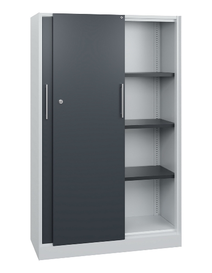 C+P Schiebetürenschrank 142001-000 C3000 Asisto 5OH (HxBxT) 1980x1200x435mm 9016/0010
