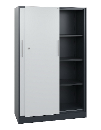 C+P Schiebetürenschrank 142001-000 C3000 Asisto 5OH (HxBxT) 1980x1200x435mm 9016/0010