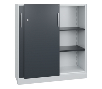 C+P Schiebetürenschrank 142031-000 C 3000 Asisto Highboard 3OH (HxBxT) 1310x1200x435mm 7035/7035
