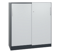 C+P Schiebetürenschrank 142031-000 C 3000 Asisto Highboard 3OH (HxBxT) 1310x1200x435mm 7035/7035