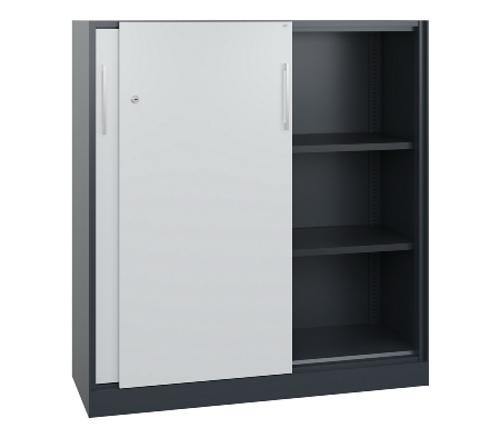 C+P Schiebetürenschrank 142031-000 C 3000 Asisto Highboard 3OH (HxBxT) 1310x1200x435mm 7035/7035
