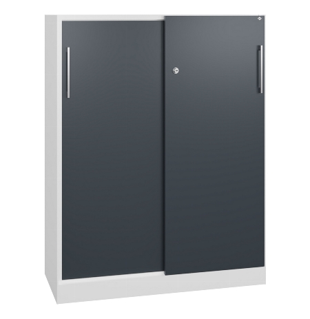 C+P Schiebetürenschrank 142031-000 C 3000 Asisto Highboard 3OH (HxBxT) 1310x1200x435mm 7035/7035