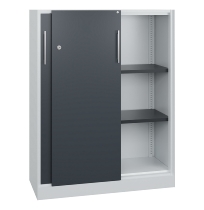C+P Schiebetürenschrank 142031-000 C 3000 Asisto Highboard 3OH (HxBxT) 1310x1200x435mm 7035/7035