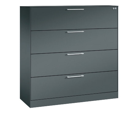 C+P Hängeregistraturschrank 146043-312 C 3000 Asisto 3 Schubladen 2-bahnig (HxBxT) 1010x800x435mm 7035/5010