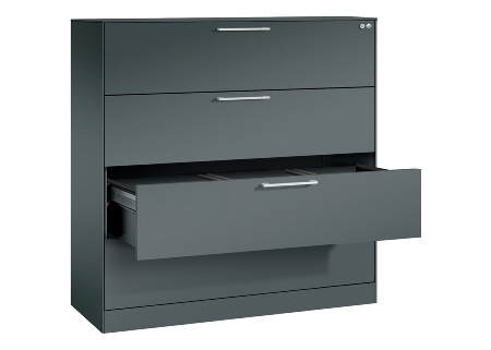 C+P Hängeregistraturschrank 146043-312 C 3000 Asisto 3 Schubladen 2-bahnig (HxBxT) 1010x800x435mm 7035/5010