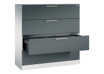 C+P Hängeregistraturschrank 146043-312 C 3000 Asisto 3 Schubladen 2-bahnig (HxBxT) 1010x800x435mm 7035/5010