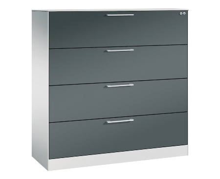 C+P Hängeregistraturschrank 146043-312 C 3000 Asisto 3 Schubladen 2-bahnig (HxBxT) 1010x800x435mm 7035/5010