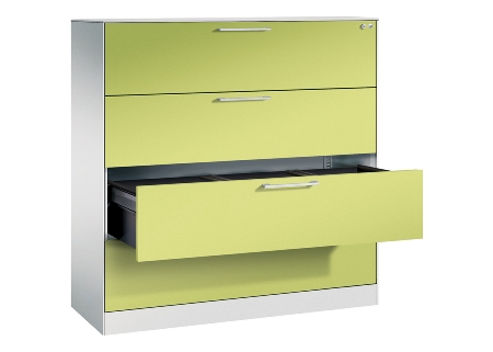C+P Hängeregistraturschrank 146043-312 C 3000 Asisto 3 Schubladen 2-bahnig (HxBxT) 1010x800x435mm 7035/5010