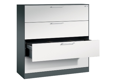 C+P Hängeregistraturschrank 146043-312 C 3000 Asisto 3 Schubladen 2-bahnig (HxBxT) 1010x800x435mm 7035/5010