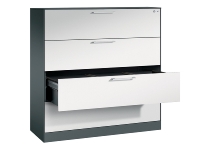 C+P Hängeregistraturschrank 146043-312 C 3000 Asisto 3 Schubladen 2-bahnig (HxBxT) 1010x800x435mm 7035/5010