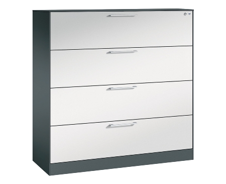 C+P Hängeregistraturschrank 146043-312 C 3000 Asisto 3 Schubladen 2-bahnig (HxBxT) 1010x800x435mm 7035/5010