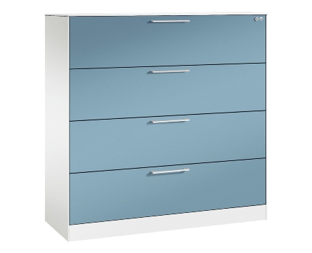 C+P Hängeregistraturschrank 146043-312 C 3000 Asisto 3 Schubladen 2-bahnig (HxBxT) 1010x800x435mm 7035/5010