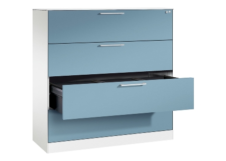 C+P Hängeregistraturschrank 146043-312 C 3000 Asisto 3 Schubladen 2-bahnig (HxBxT) 1010x800x435mm 7035/5010